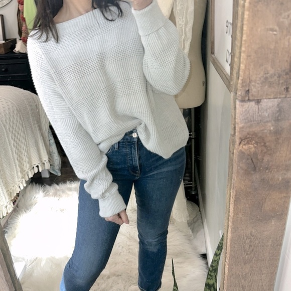 French connection knit sweater size medium cuffed sleeves cotton fabric - Picture 1 of 6